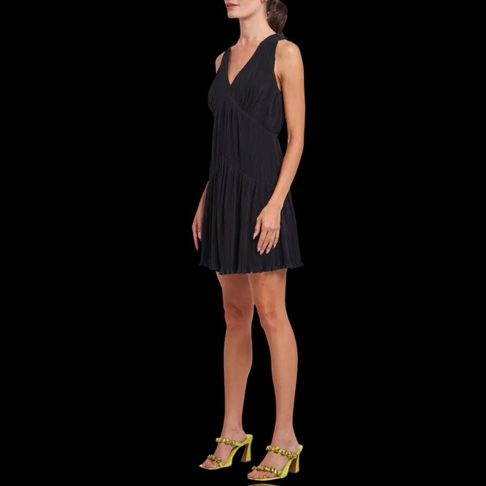 NWOT Ciebon ‘Maja’ Halter Plissé Mini Dress’ in Black Size XS